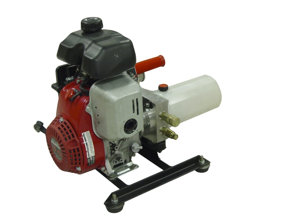 This compact Honda-powered 'Ultra-Lite' power pack is designed with precision to drive the 2" 'Mini-Sub' submersible pump. Beyond its primary function, it also acts as a portable and self-reliant hydraulic power solution, ideal for operating a variety of hydraulic tools and equipment.