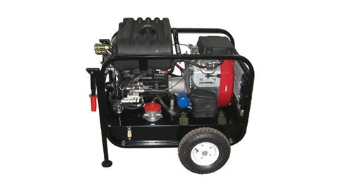The Pow-R Mole Portable Power Unit is a compact, hydraulic power system designed for trenchless applications. It features a Honda 20HP engine, 3,000 PSI pressure rating, and fold-down handles for portability. Optional auxiliary circuits allow for additional tool use.